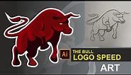 Illustrator tutorial for beginners| Bull logo clipart
