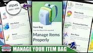 HOW TO MANAGE YOUR ITEM BAG! TOP TIPS TO KEEP YOUR ITEMS MANAGED PROPERLY | Pokémon Go