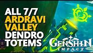 Ardravi Valley Dendro Totems Genshin Impact All 7/7 Elemental Monument