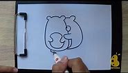 How to Draw hugging bear