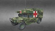 Military Ambulance HMMWV M997 Low Poly - 3D model by nuralam018