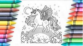cute unicorn coloring pages ||coloring pages ||easy coloring unicorn