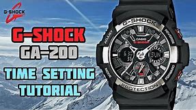 How to Set Time on Casio G-Shock GA-200 | G Shock Protection Time Setting | Watch Repair Channel