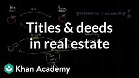 Titles and deeds in real estate | Housing | Finance & Capital Markets | Khan Academy