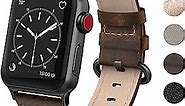 Leather Band Compatible for iWatch 38mm 40mm, Genuine Leather Replacement Strap Rose Gold Buckle Compatible iWatch Series 6 5 4 3 2 1, Sports & Edition Women Rose Gold, Brown, Black