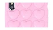 DMaos iPhone 8 Plus/iPhone 7 Plus Case for Women, 3D Pop Bubble Heart Kawaii Gel Cover, Cute Girly for iPhone 8+ 7+ 5.5 inch - Pink