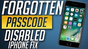 How to remove Forgotten Password from iPhone 8, 7 & 7 Plus | Unlock disabled iPhone