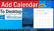 Calendar Shortcut | How To Put Calendar on Desktop Windows 10 | How to Add Calendar To Desktop