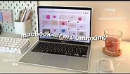 macbook air m1 unboxing 2023 💗💻 | setup + accessories *˚:✧｡