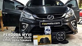 Perodua Myvi Advance 3rd Gen JVC CW-DRA8 Active Sub Infinity Alpha 650C Speakers Install
