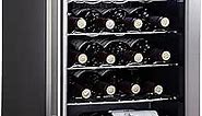 Kalamera Mini Fridge Wine Cooler, 24 Bottle Compressor Freestanding Wine Refrigerator - Single Zone with Stainless Steel Glass Door for Home, Office, Bar, 41°F to 64°F, Drink Fridge.