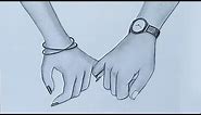 Holding Hands pencil sketch || Valentine's Day special