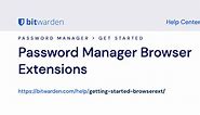 Password Manager Browser Extensions | Bitwarden Help Center