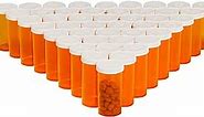 Wellbrite 50-Pack Empty Medicine Bottles with Caps, 13 Dram Pill Bottles, Plastic Vials, Containers for Prescription Medication, Vitamins, Supplements, Orange (2.7 in) Bulk Pack