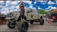 This GIRL has HUGE 13" LIFTED Ford F350 on 42's ($150K)