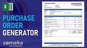 Purchase Order Generator & Tracker | Create Purchase Order in Excel
