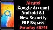 ALCATEL 1S FARADAY 5024F FRP bypass | All ALCATEL 2019 Android 8.1.0 Bypass Google Account