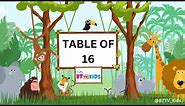 16x1=16 Multiplication | Table of Sixteen (16) | Tables Song Multiplication | | BTTV KIDS