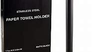 Steelware Central Paper Towel Holder Stainless Steel Countertop Free Standing (Matte Black)
