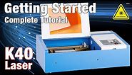 K40 Chinese Laser Cutter & Engraver - Unboxing and Getting Started - First Cut