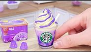 Must Try! Miniature Starbucks Purple Frappuccino Idea | Tiny Starbucks Recipe by Miniature Cooking