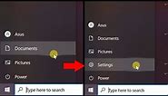 How to resolve the missing Settings icon on Windows 10 Start Menu