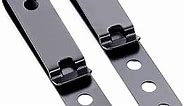 HolsterSmith Universal Metal Belt Clip for Holster Making, Knife Sheaths, Cell Phone Cases - (Model 5) - (3-Hole) - (Tactical Black) - USA - (2 Pack)