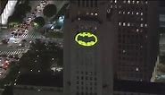 Bat-Signal in LA honors Adam West