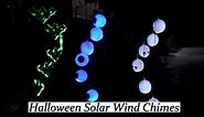 Halloween Decorations Lights, Halloween Scary Green Bat Lights Outdoor, Solar Hanging Halloween Lights, Waterproof Halloween Wind Chimes Mobile for Halloween Yard, Garden, Patio, Window, Party Decor