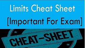 Limits Cheat Sheet | OFW