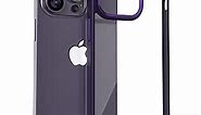 Gatita Purple Clear Phone Case for iPhone 14 Pro, Purple Rim Border with Glossy Crystal Clear PC Panel Cover for iPhone 14 Pro, Rugged Shockproof Case for iPhone 14 Pro 6.1" (Y2022)- Purple Clear