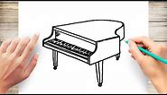 How to Draw Grand Piano Easy #Piano