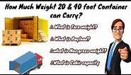 How much weight a Container can carry? || What is Tare || Payload & Max gross weight of container.