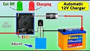 Simple 12 volt Battery charger Automatic cut off, 12v auto cut off battery charger