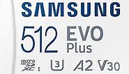 SAMSUNG EVO Plus w/ SD Adaptor 512GB Micro SDXC, Up-to 130MB/s, Expanded Storage for Gaming Devices, Android Tablets and Smart Phones, Memory Card, MB-MC512KA/AM, 2021