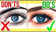 DO'S & DON'TS: How To Draw a Eye using Coloured Pencil | Step By Step Drawing Tutorial