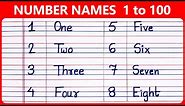 Number names 1 to 100 in english | One to Hundred Spelling | 1 to 100 Spelling | Counting