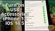 How to turn on USB Accessories on iPhone 12 iOS 14