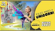 Kylee Makes a Unicorn | How to Make a Unicorn Stick Hobby Horse | Easy DIY Stick Horse Toy for Kids