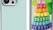 IceSword iPhone 14 Pro Max Case Mint Green,Thin Liquid Silicone Shockproof Phone Case Cover,Pale Light Green Cute,Gel Rubber Drop Protective 6.7" [Soft Anti-Scratch Microfiber Lining] 14PM-Mint Green