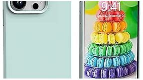 IceSword iPhone 14 Pro Max Case Mint Green,Thin Liquid Silicone Shockproof Phone Case Cover,Pale Light Green Cute,Gel Rubber Drop Protective 6.7" [Soft Anti-Scratch Microfiber Lining] 14PM-Mint Green
