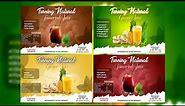 How To Design FRUIT JUICE LABEL Step by Step | Photoshop Tutorial