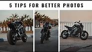 5 PHOTOGRAPHY TIPS For Your Motorcycle | Yamaha MT09 2021