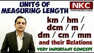 Units of Measuring Length | km/hm/dcm/m/dm /cm/mm and their Relations | Very Important Concept