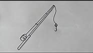 How to draw fishing rod