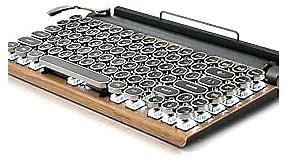7KEYS Typewriter Keyboard Wireless Retro Style, Vintage Classical Mechanical Keyboard with Bluetooth for IPAD PC/Laptop Mac/Phone