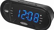 Jensen JCR-298 Bluetooth Digital AM/FM Dual Alarm Clock Radio, Black