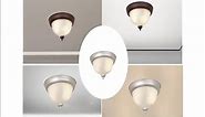Mainstays 11" Bronze Flushmount Ceiling Light, Frosted Glass Shade With A19 LED Bulbs
