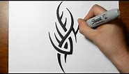 How to Draw a Simple Spiky Tribal Tattoo Design
