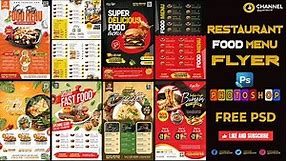 🔥Restaurant Food Menu Design PSD Template In Photoshop Free PSD | Restaurant Food Menu Card Design 📌